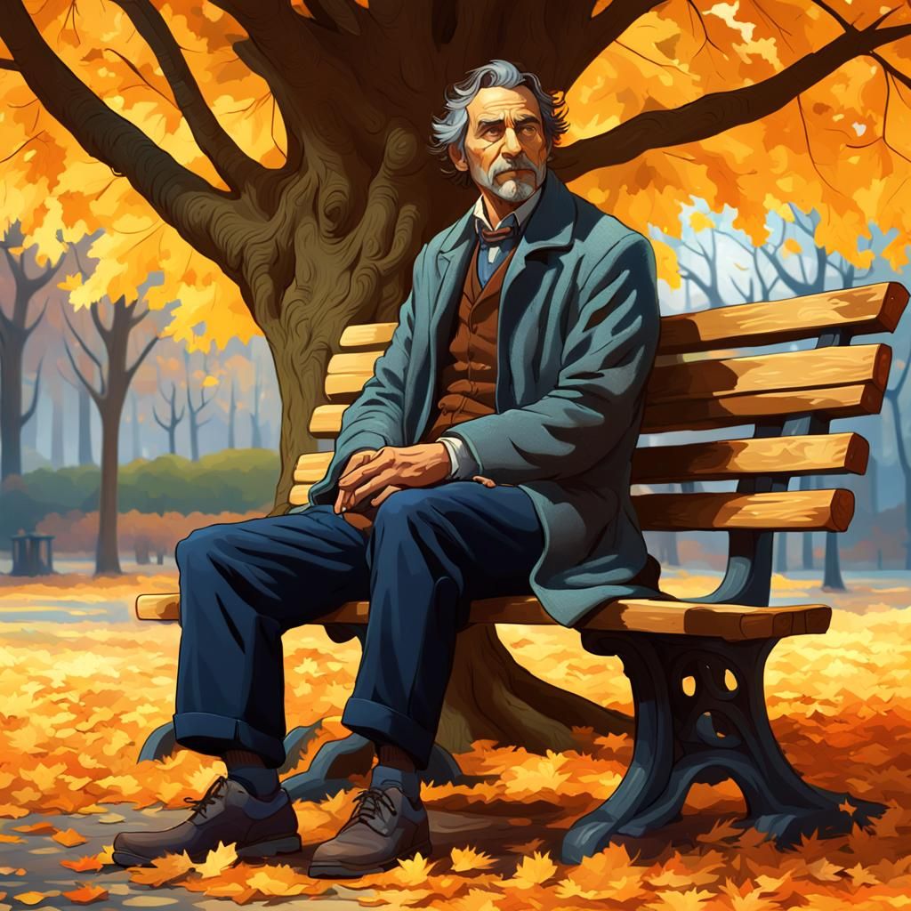 Autumnal Park Scene in Hyperdetailed Style