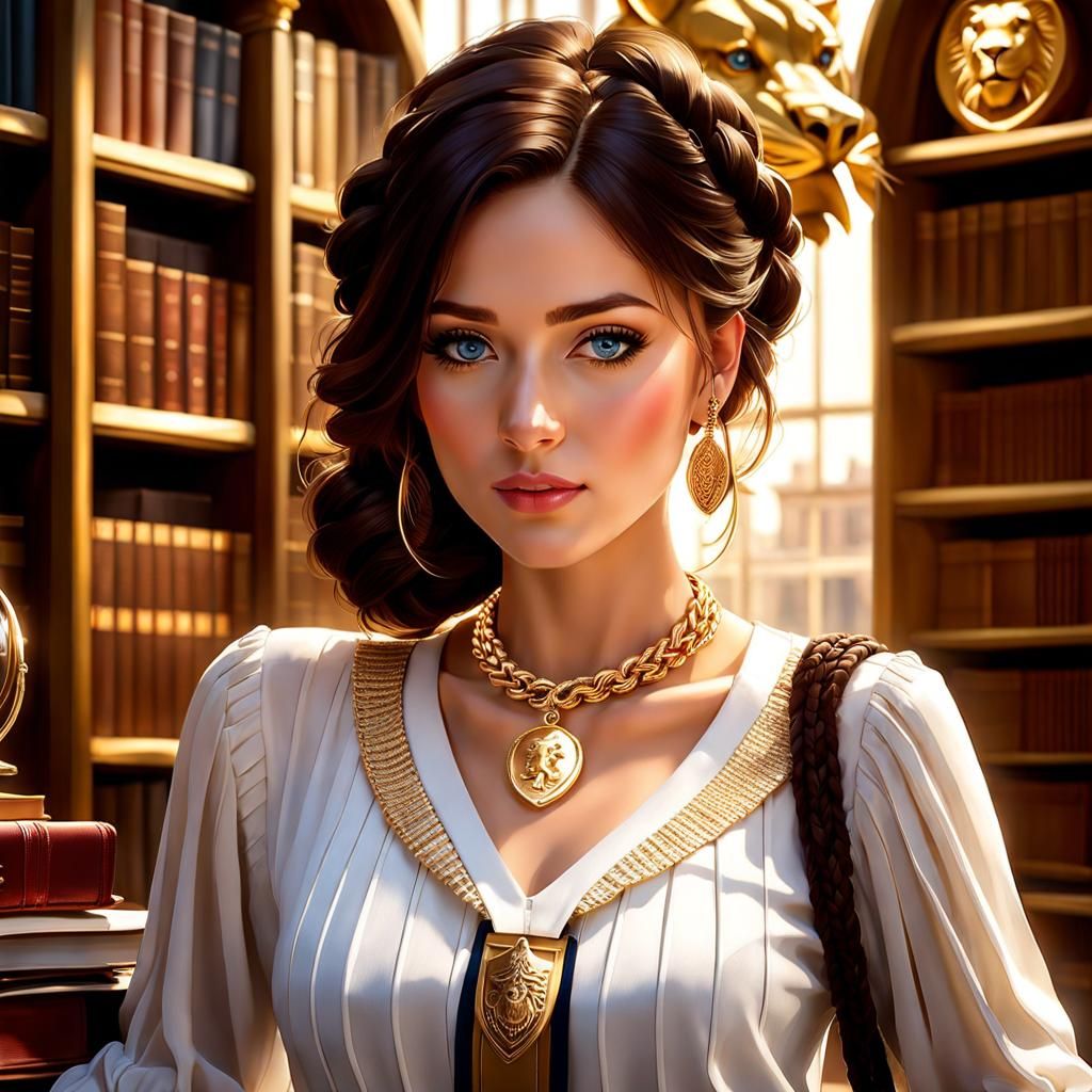 Preppy College Student with Beautifully Braided Hair