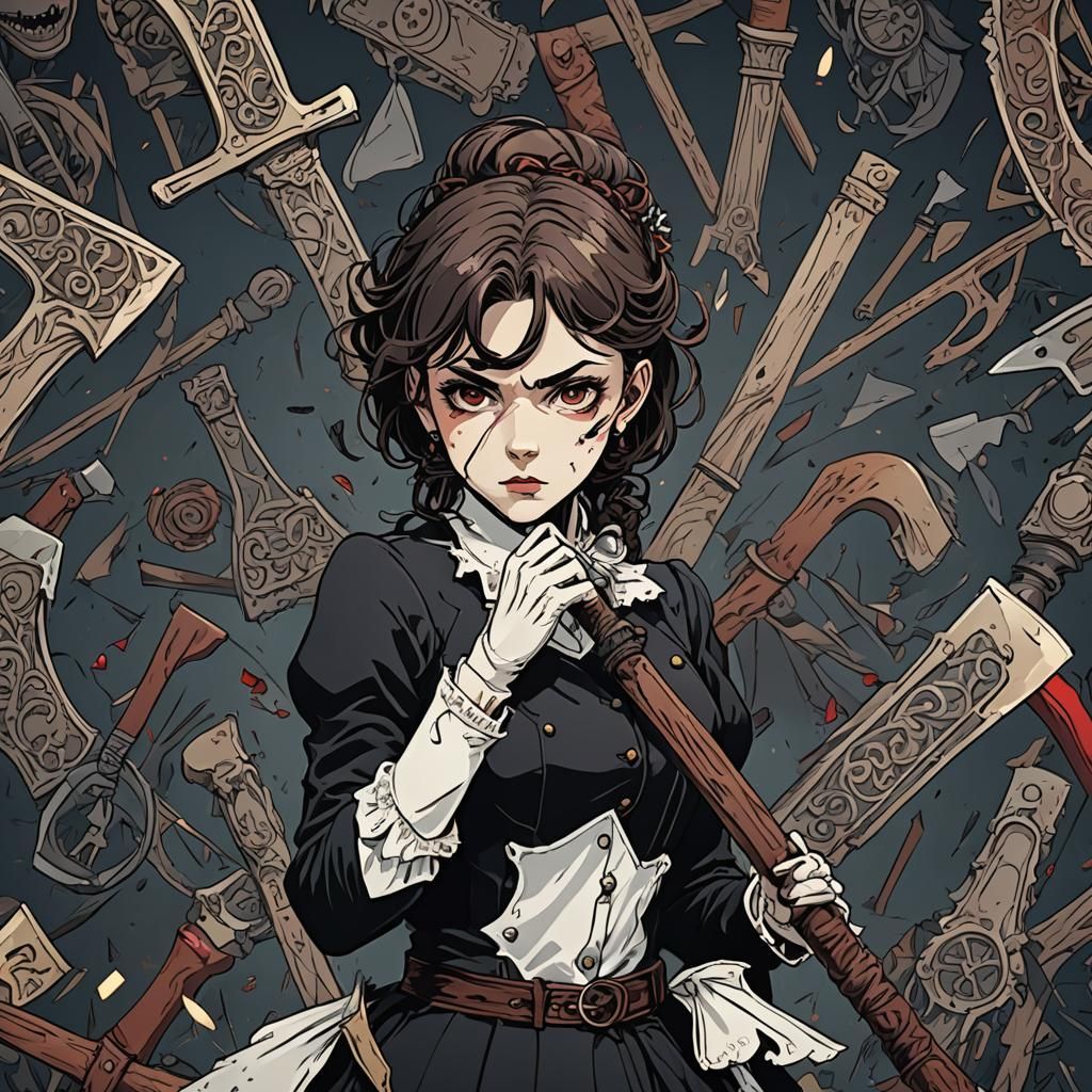 Lizzie Borden Anime Art in Studio Trigger Style