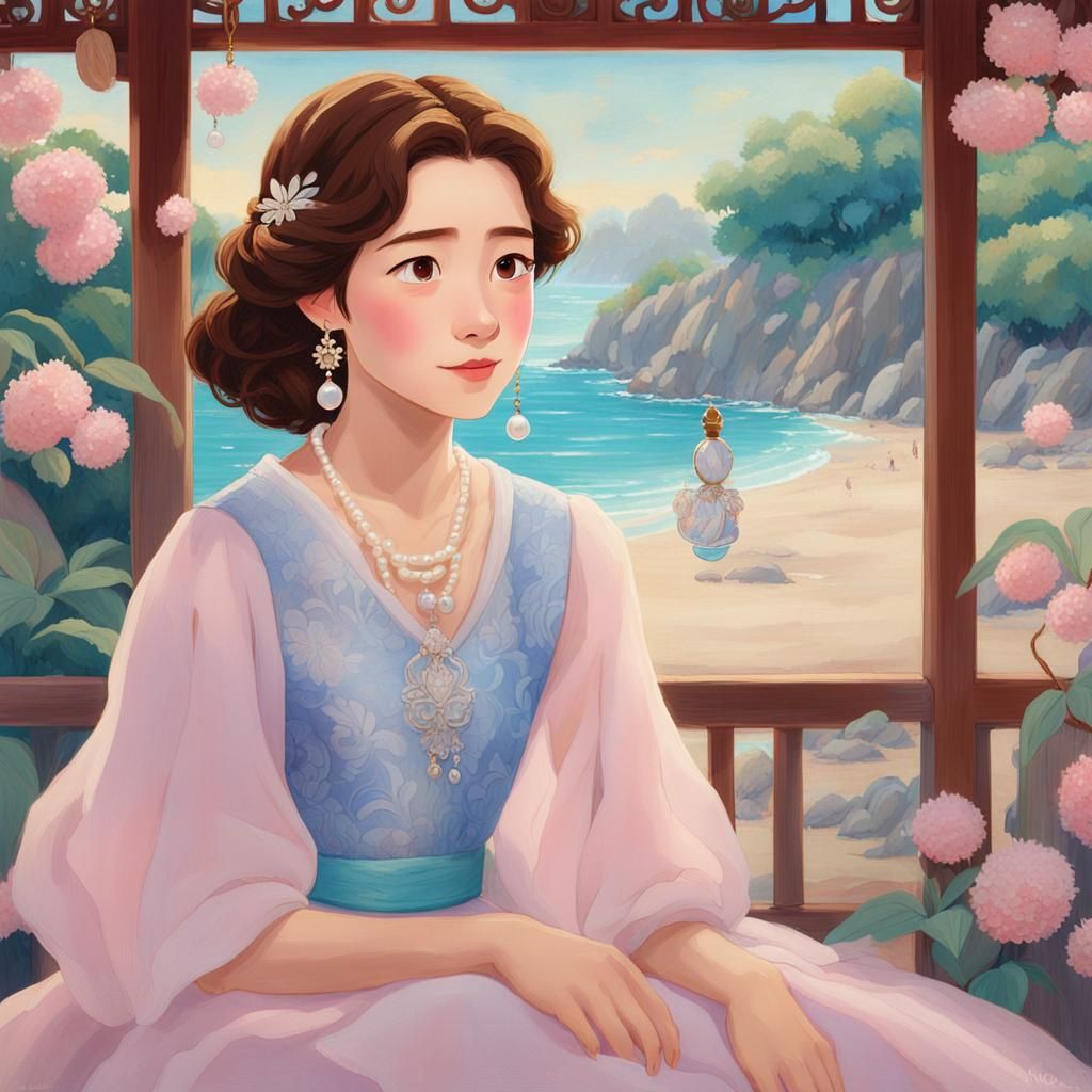 Charming Disney Character in Oil Painting Style