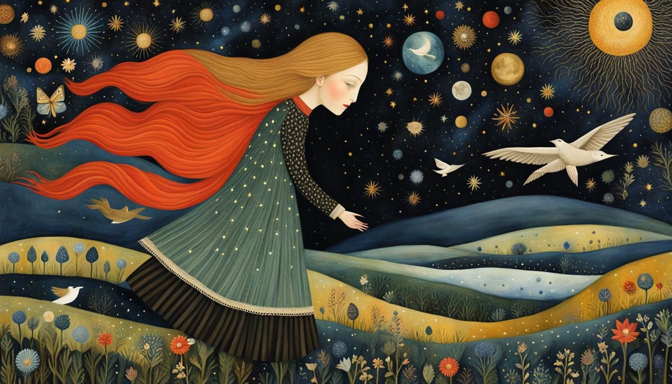 Dreamy Galaxy Collage of Mythical Creatures