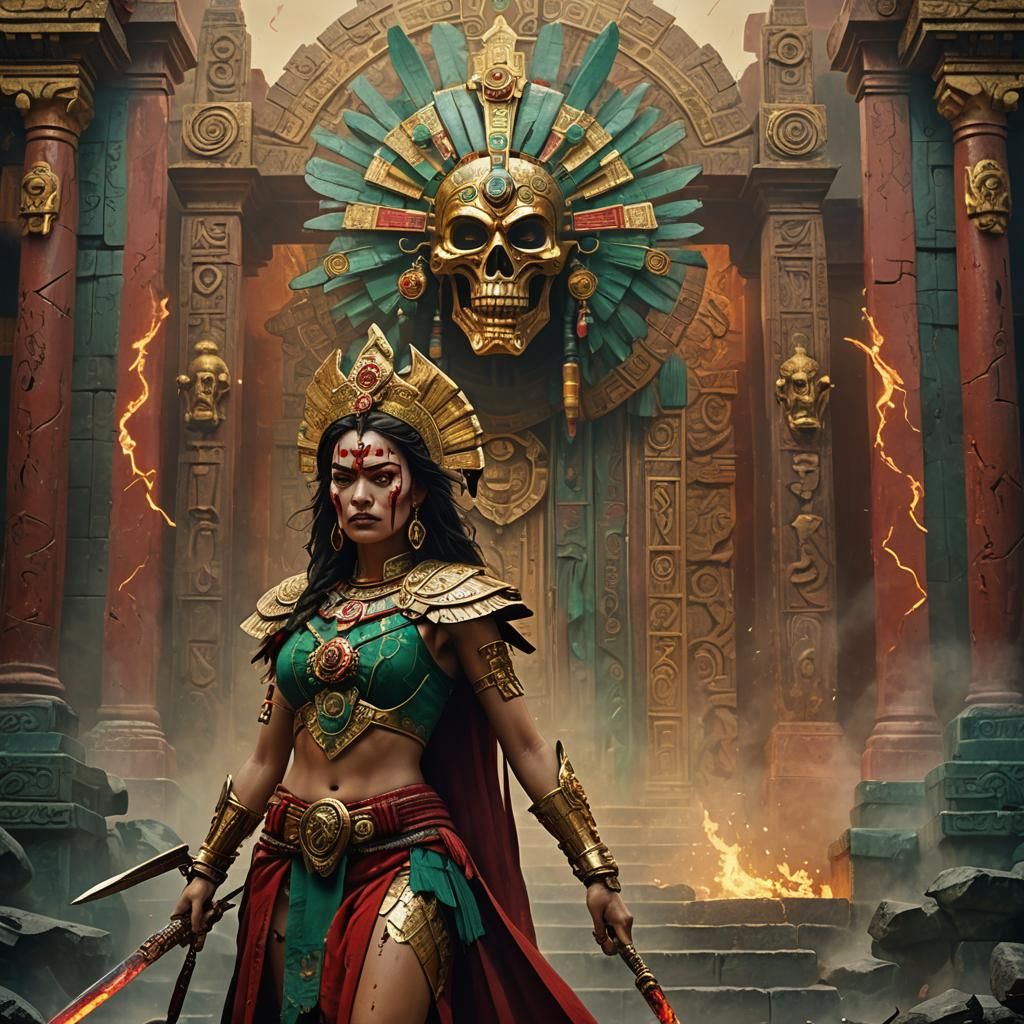 Mexico-Themed Supervillainess with Jade Dagger