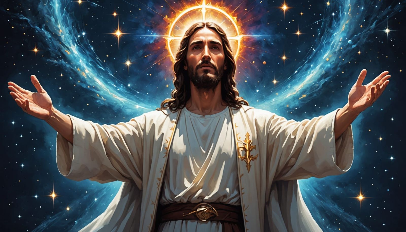 God and Jesus Create the Cosmos in a Divine Masterpiece