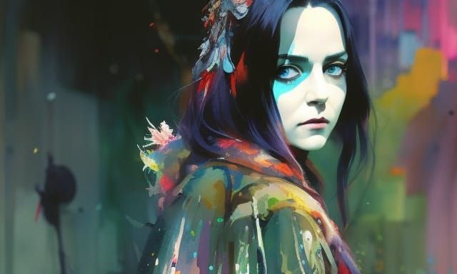 Kate Middleton as Wednesday Addams: Manga Illustration