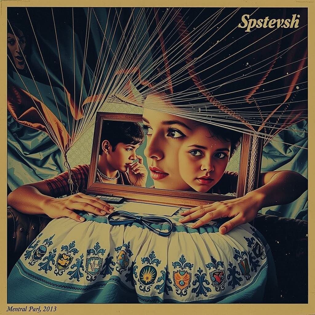 Vintage Collage of Textile Patterns and Shadow Play