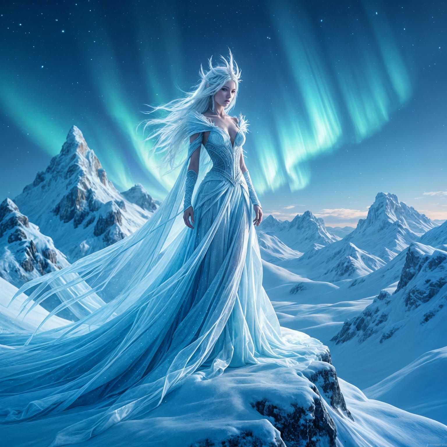 Ethereal Ice Queen on Frozen Peak