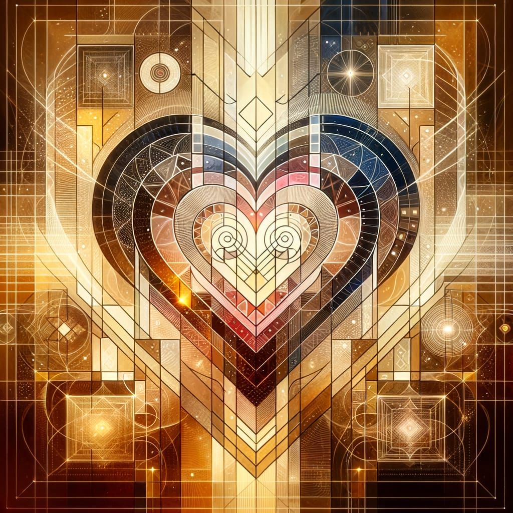 Love Soul Kufic Art with Golden Hues