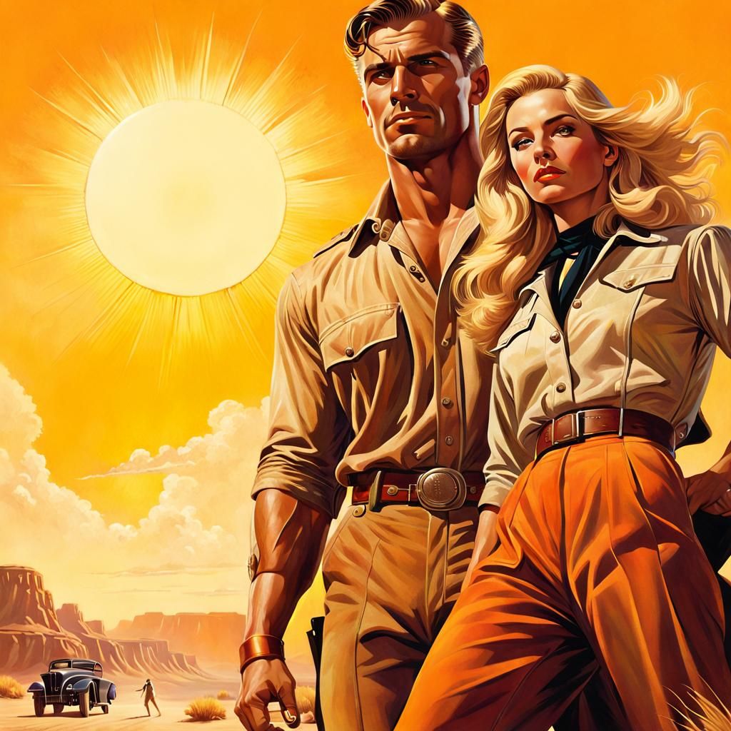 Hyperrealistic Desert Adventure Illustration