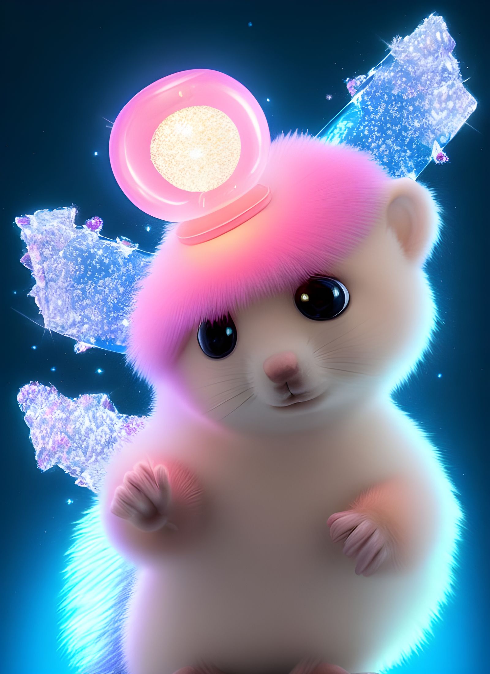 Cute Pixar Squirrel Warrior with Glass Armor