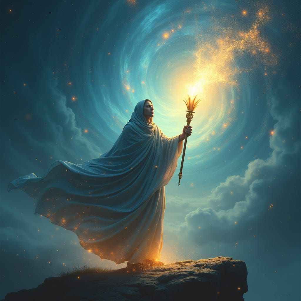 Freedom's Quantum Torchbearer in Celestial Vortex