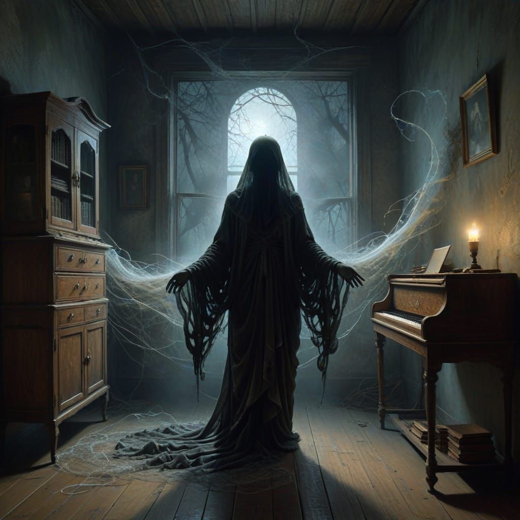 Ethereal Ghost in Dusty Attic