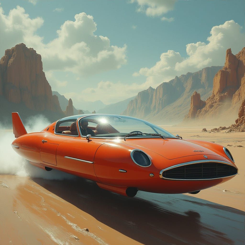 Retro Futuristic Hover Car Concept