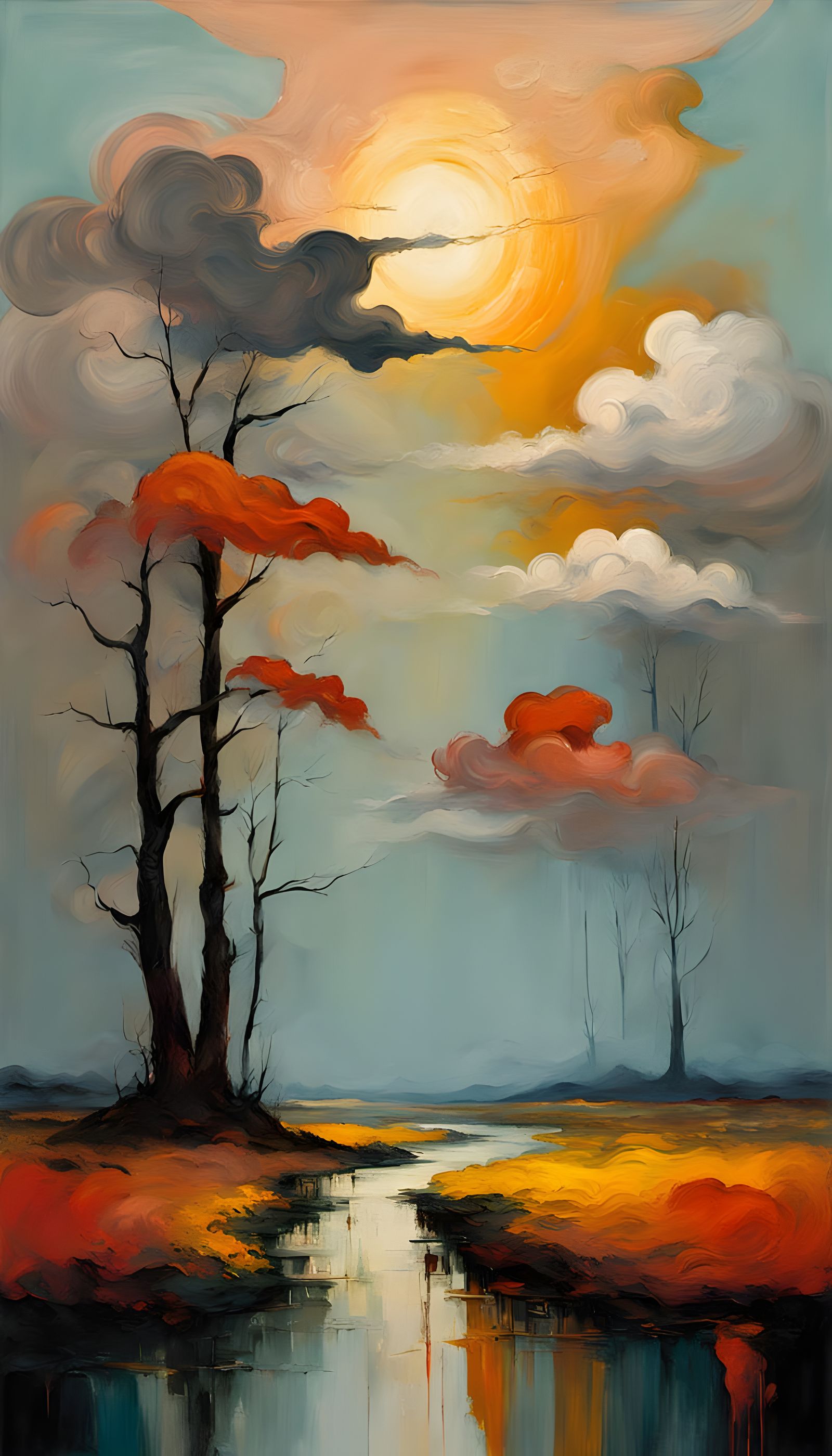 Dreamlike Sunset in Enchanted Landscape