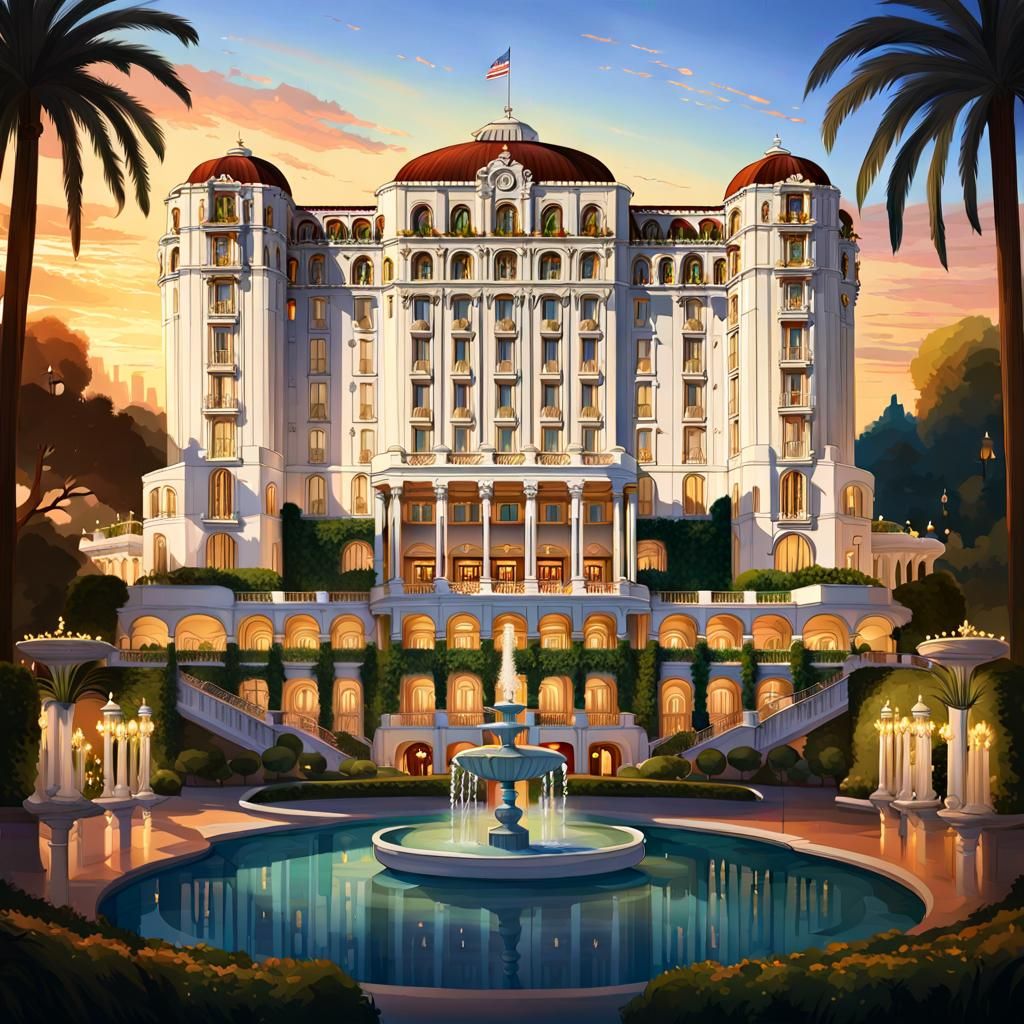 Majestic Grand Hotel Amidst Elegant Gardens