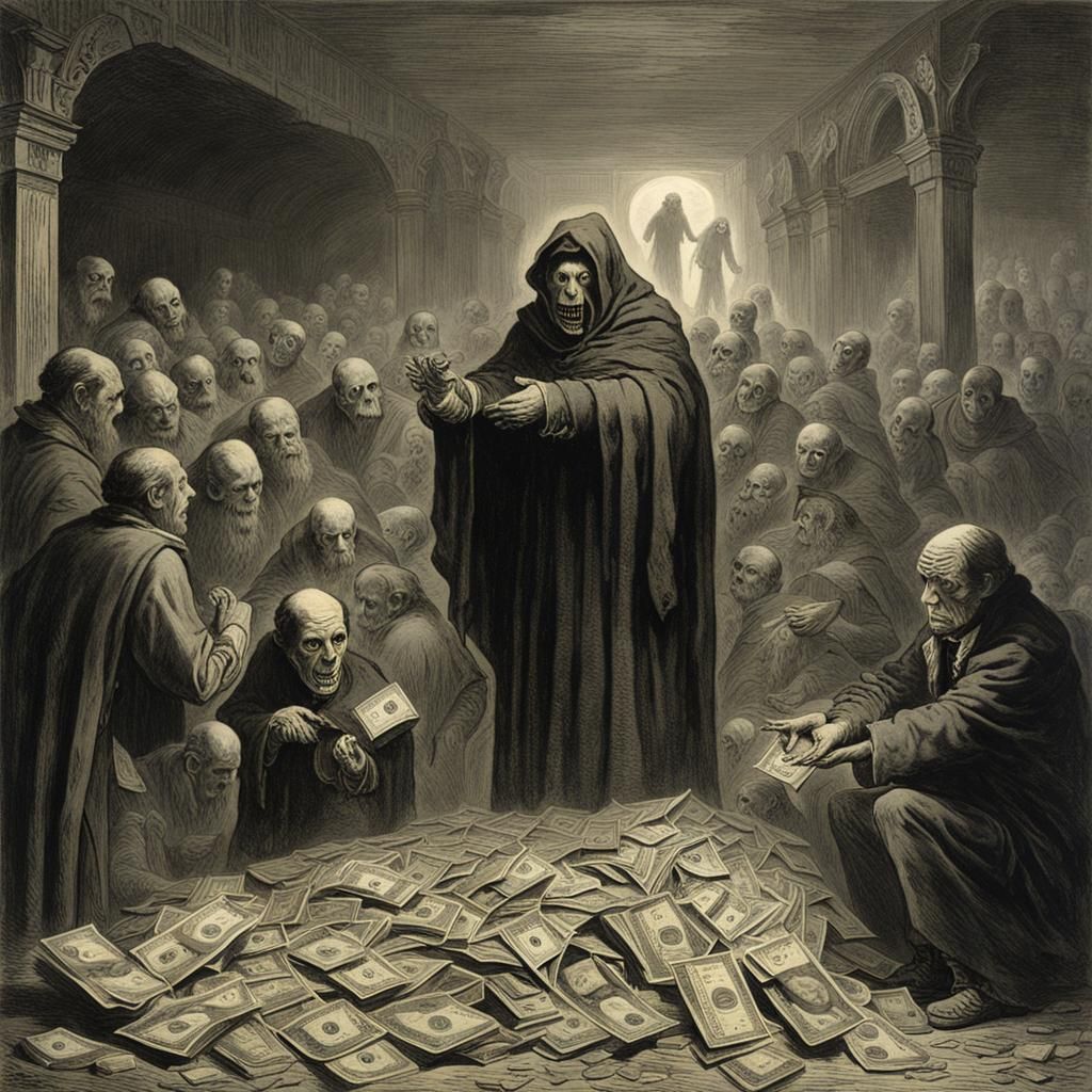 Horror Money in Gustave Doré Style