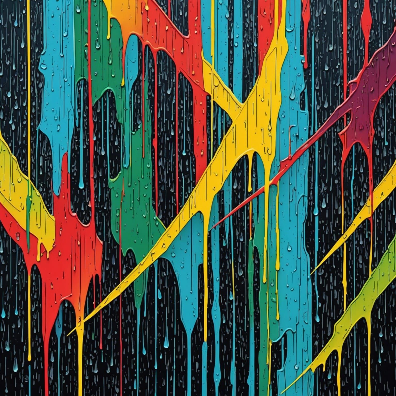 Abstract Rain with Hypernatural Thin Lines