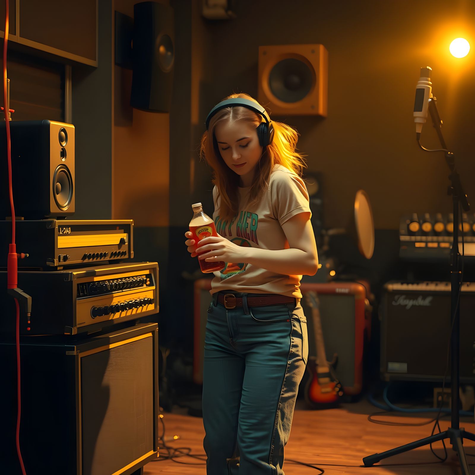 Ginger Ale Spill on LA-2A Compressor in Retro-Futuristic Sty...