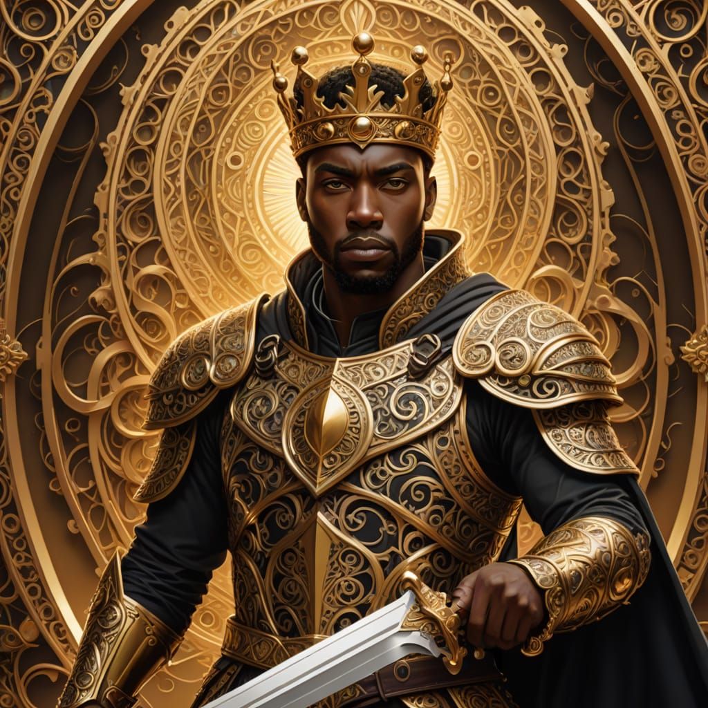 Regal Warrior in Golden Armor