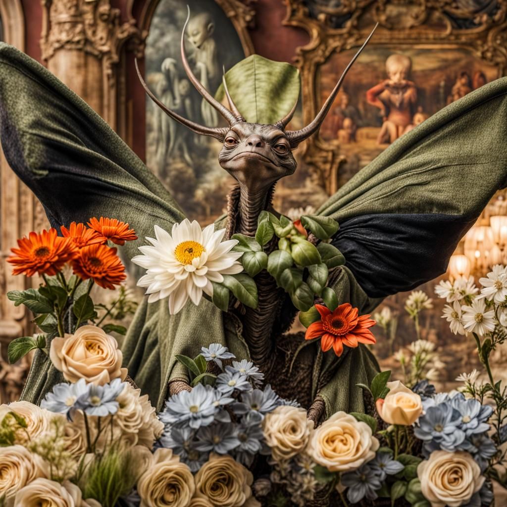 Surreal Alien Restaurant Celebration: Hyperrealistic Digital...