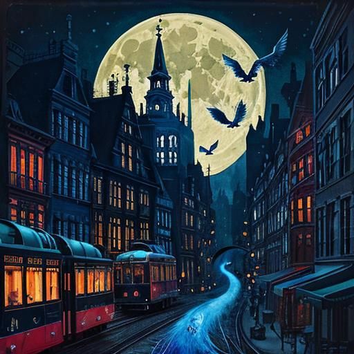 Surreal Tramway Flies to Moon of Fantastical Beasts