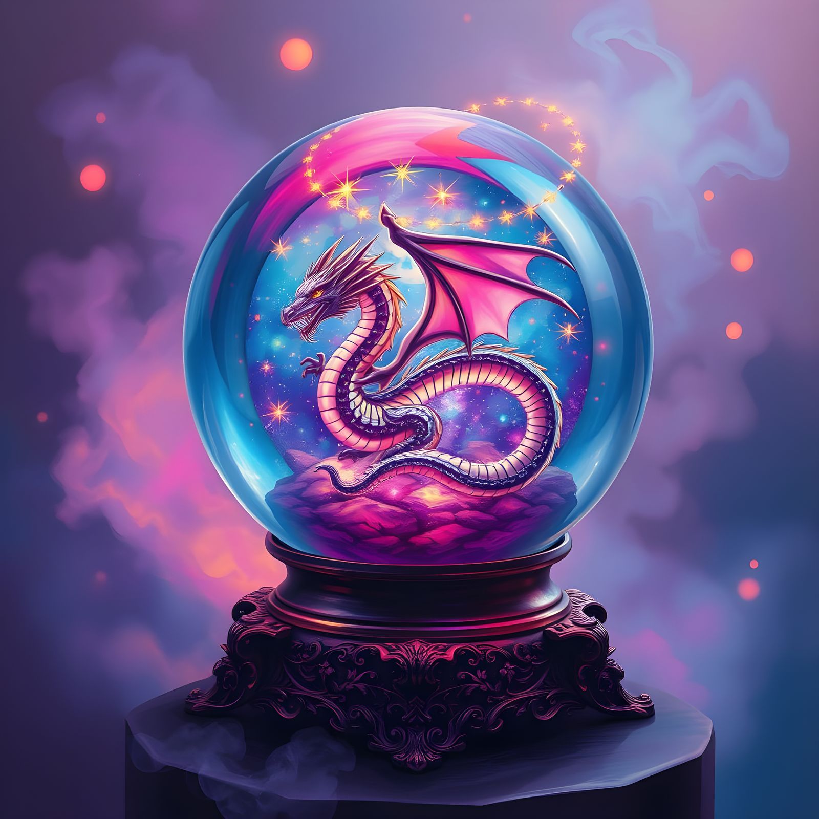 Mystical Crystal Ball Unveils a Magical Creature in Vibrant ...