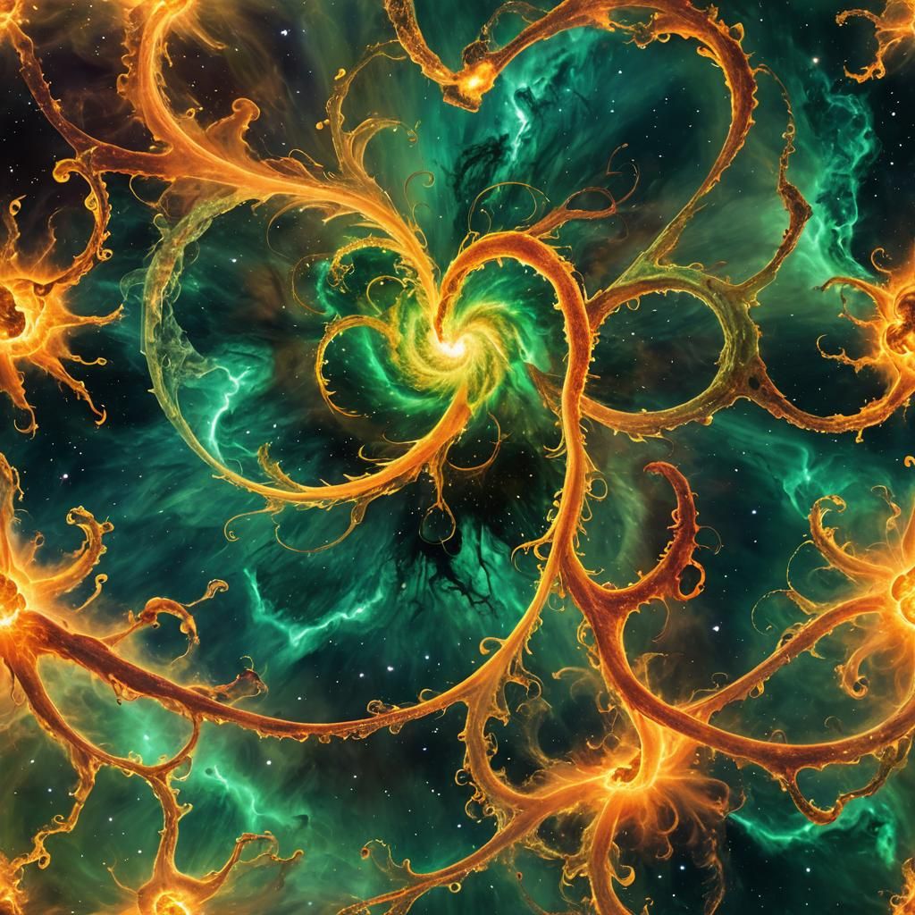 Molten Star Forming in Swirling Nebula: Expressionist Space ...