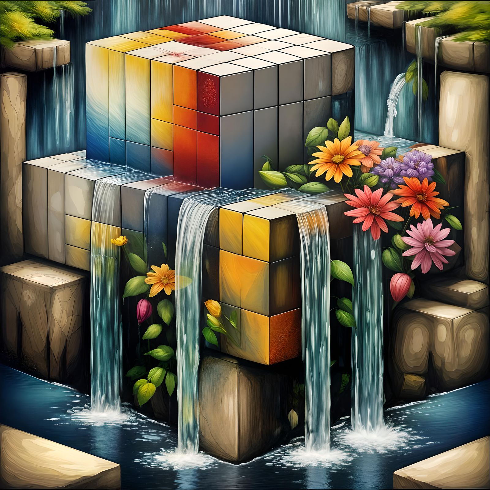Waterfall Cubes