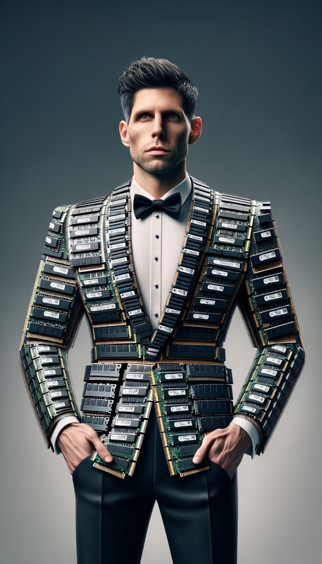 Man in RAM Suit: Hyper-Realistic Fashion Photography