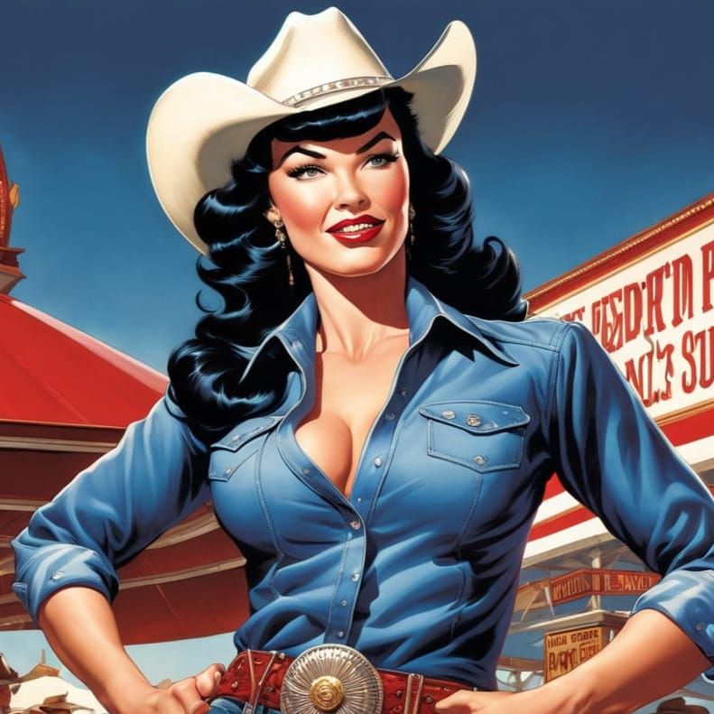 County Fair Beauty in Comic Book Art Style