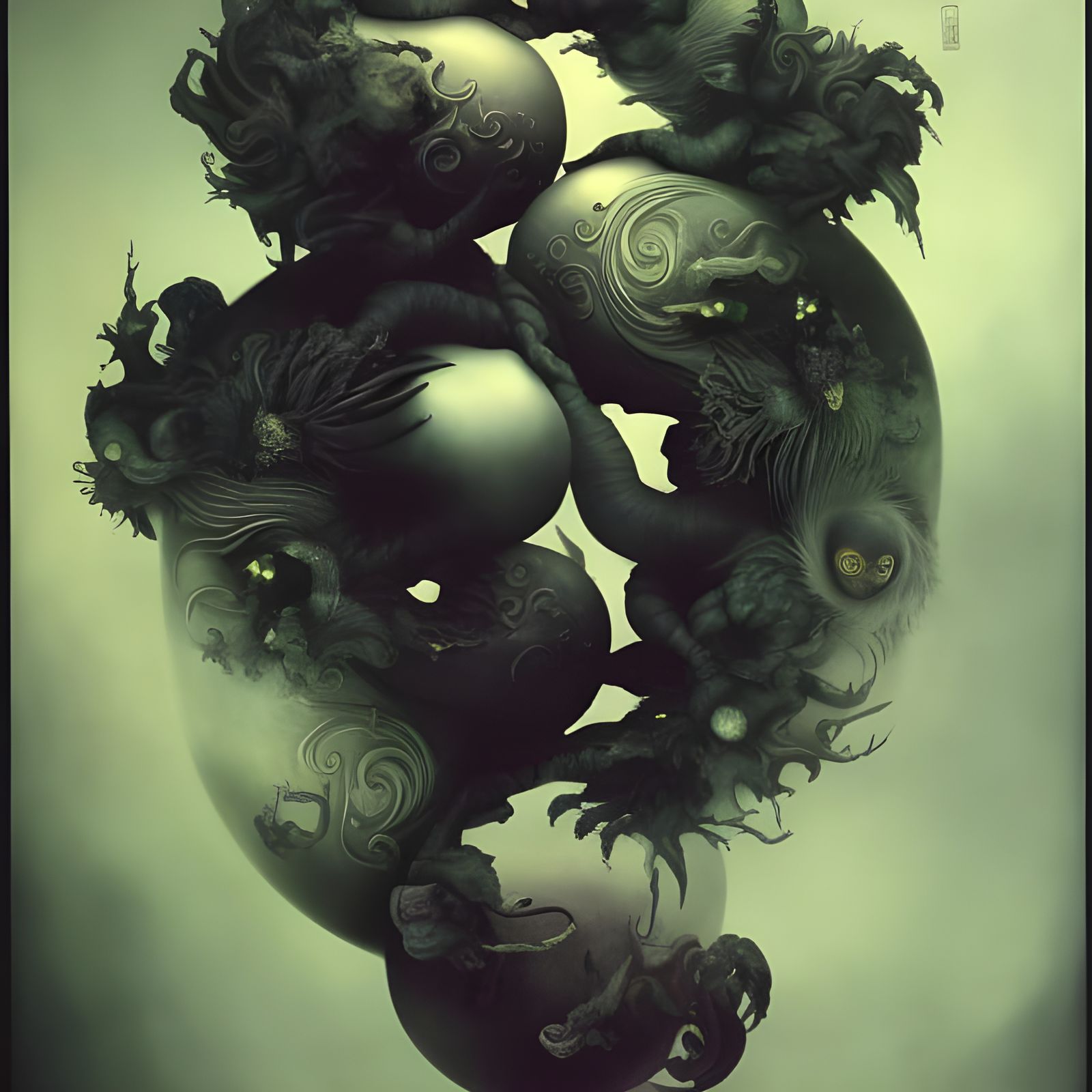 Yin and Yang Surreal Photorealistic Illustration