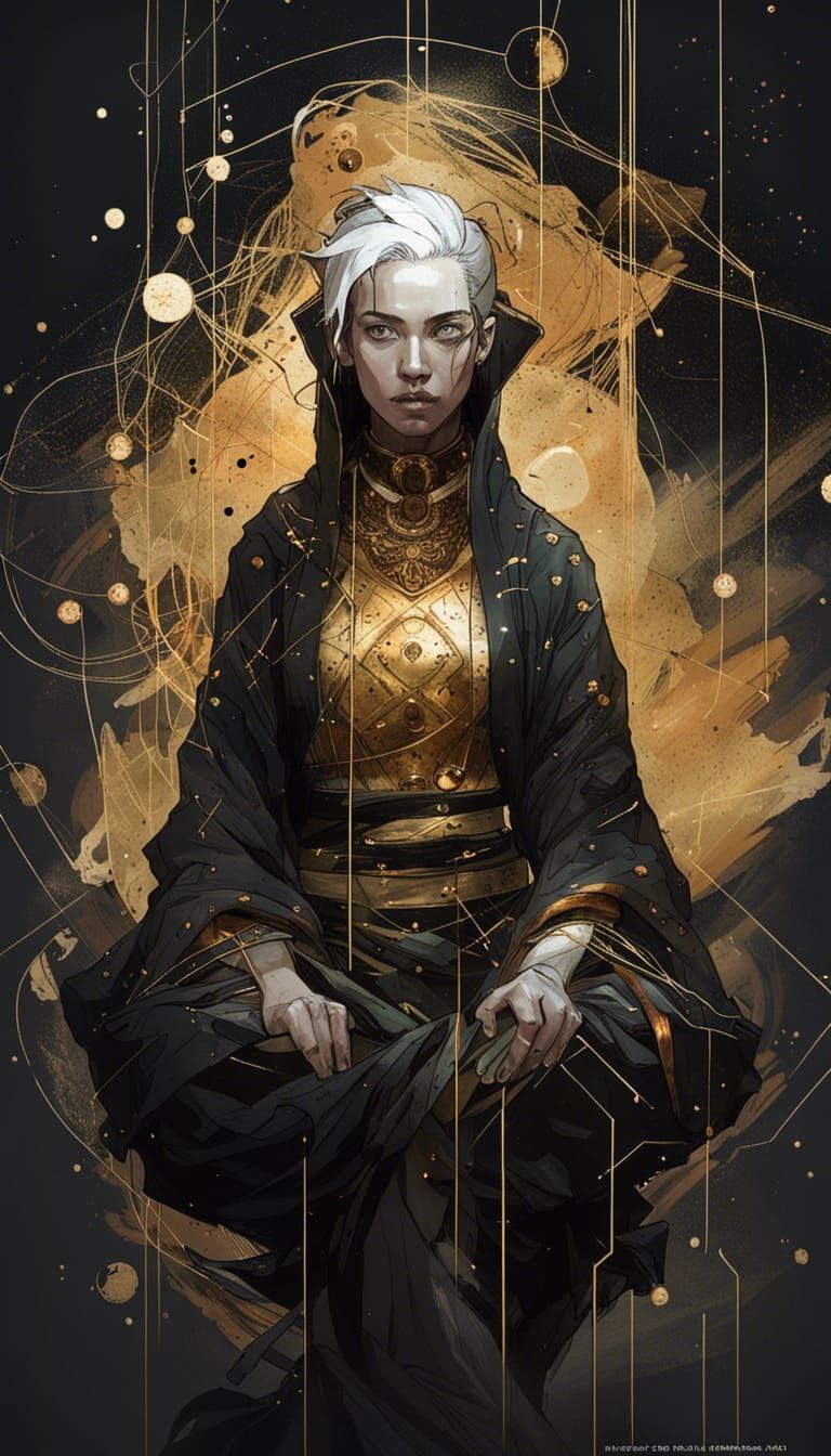 Epic Female Monk Isekai Art in Watercolor Style