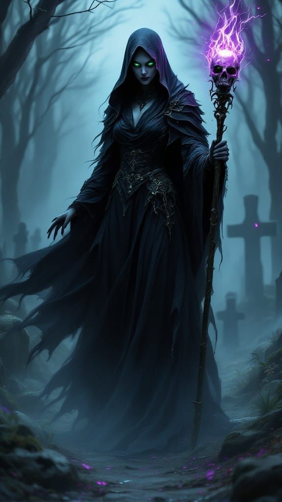 Necromancer Queen of Shadows in Twilight Graveyard