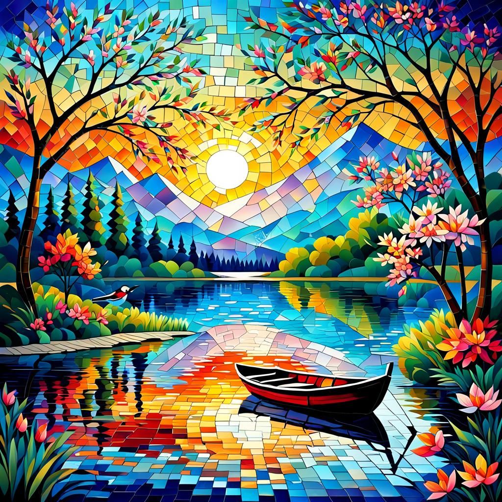 Mosaic Style Lake