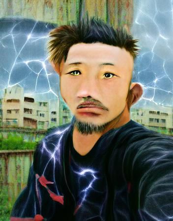 Anime Portrait with Lightning