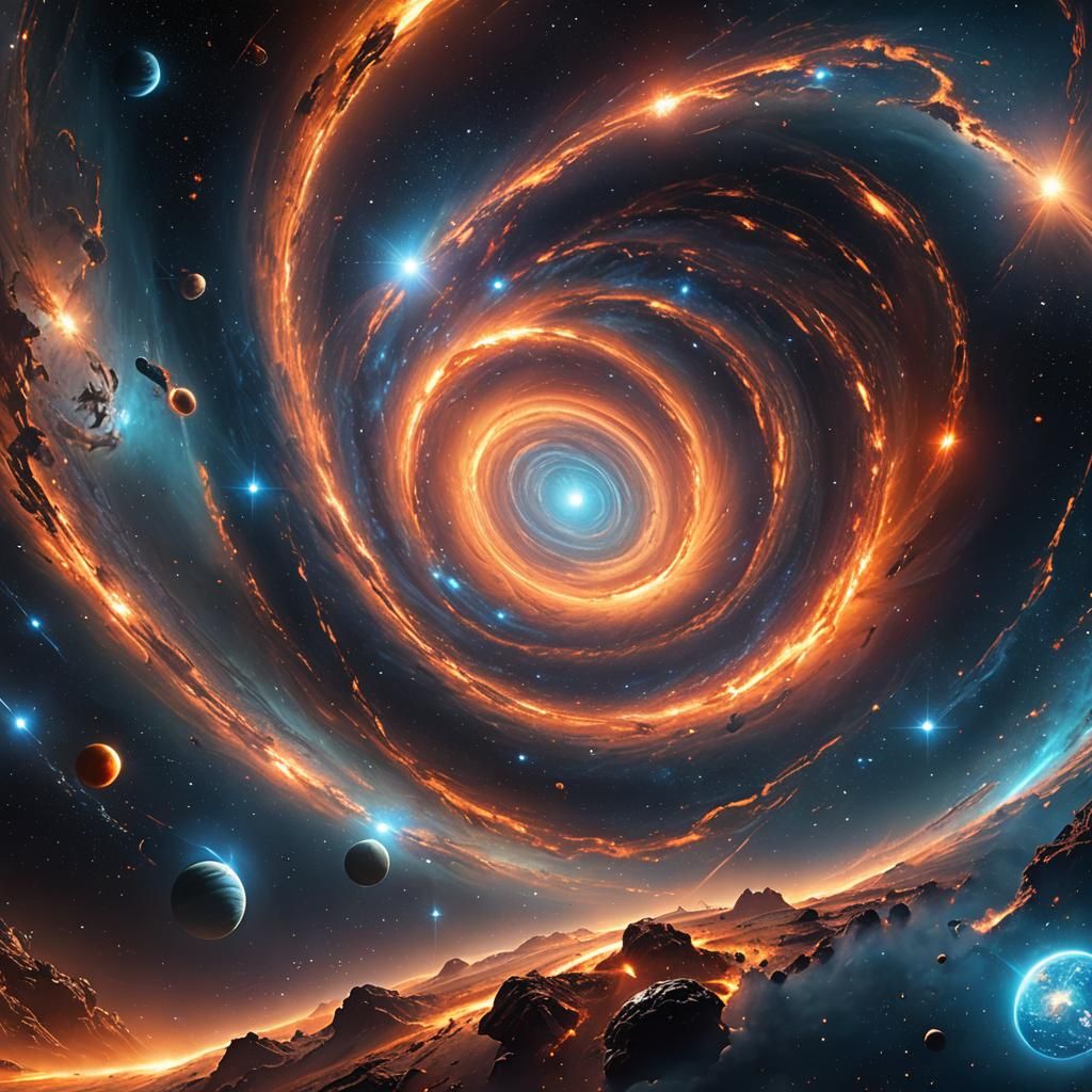 Vibrant Galaxy Nebula in Cinematic Digital Painting