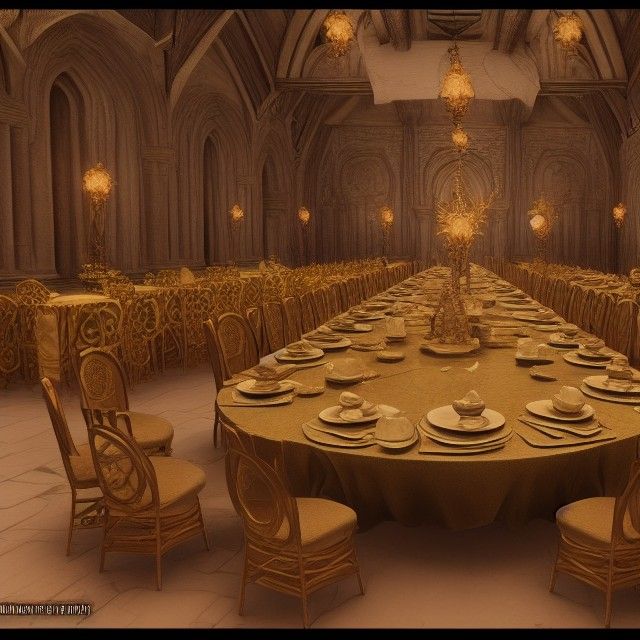 Stately Banquet in Medieval Fantasy Style