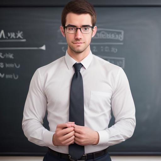 Handsome Teacher Portrait with Bokeh Effect