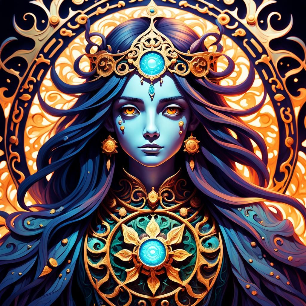 Ornate Artifact Radiating Ethereal Light, Art by Rutkowski
