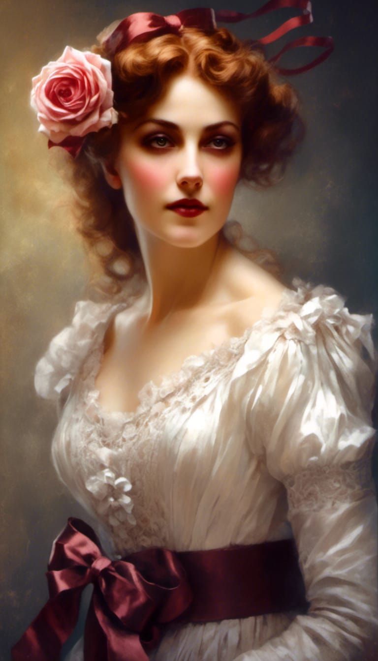 Edwardian Mrs. Klaus Portrait in Hyperrealistic Style