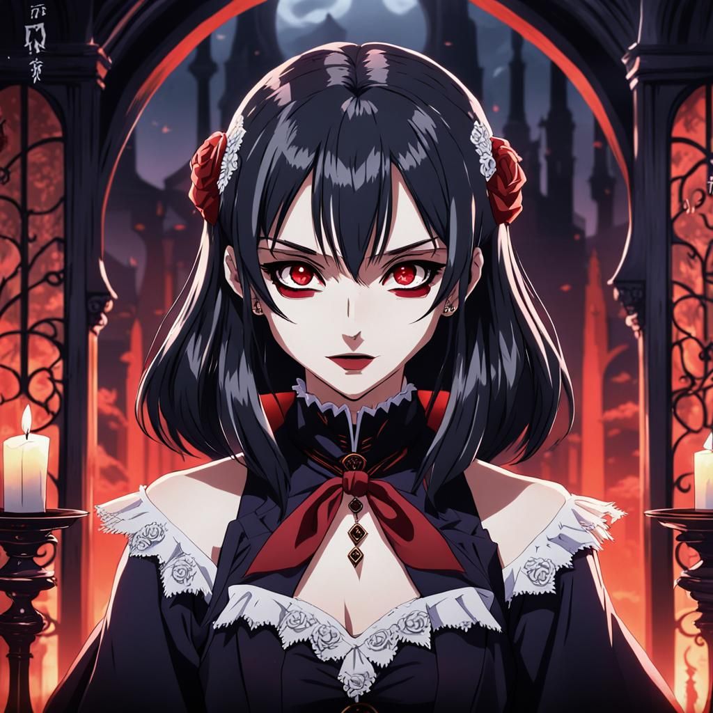 Anime Vampire Mariya in Vibrant Style