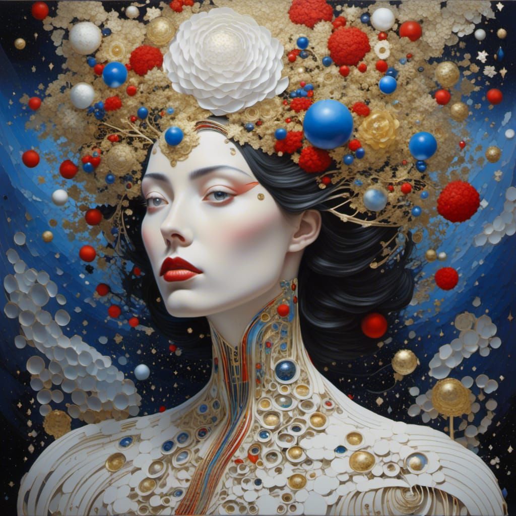 Salt Painting Portrait of a Beautiful Woman