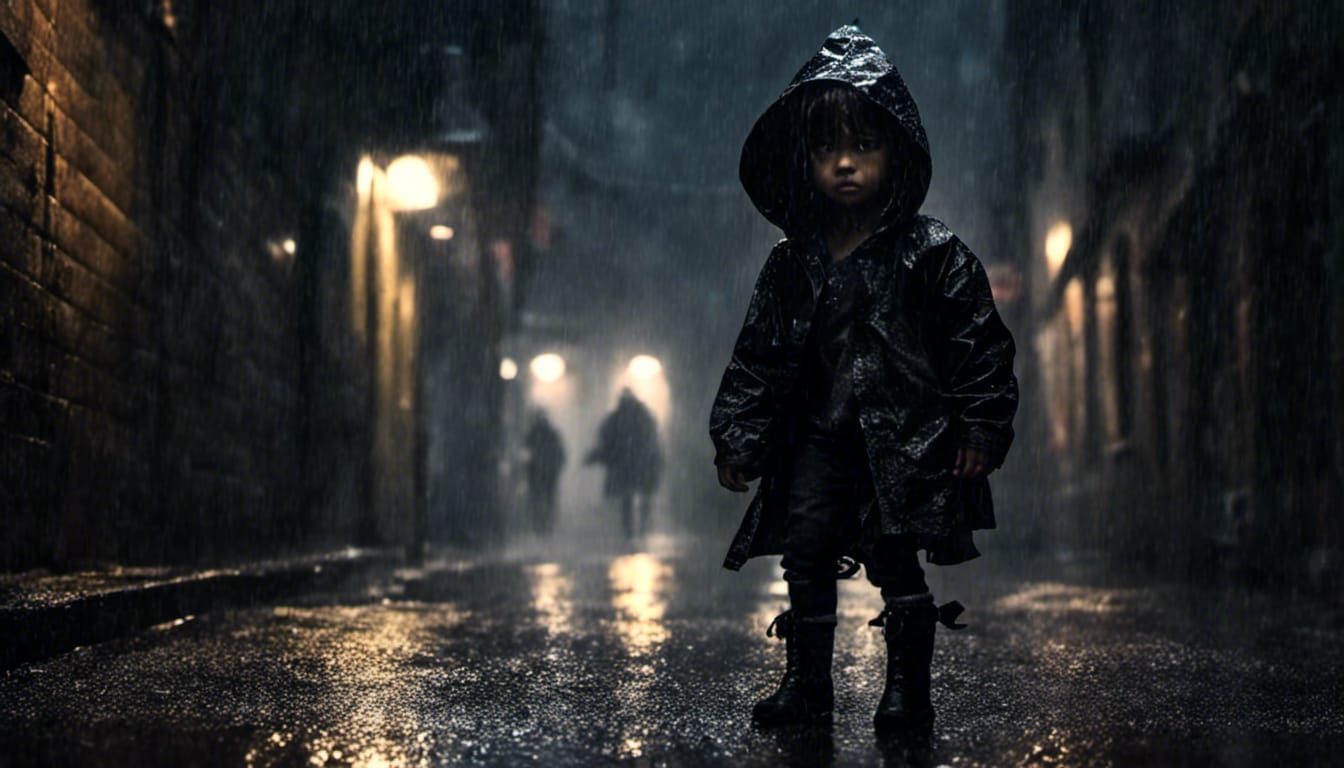 Goblin in Dark Alleyway with Black Raincoat