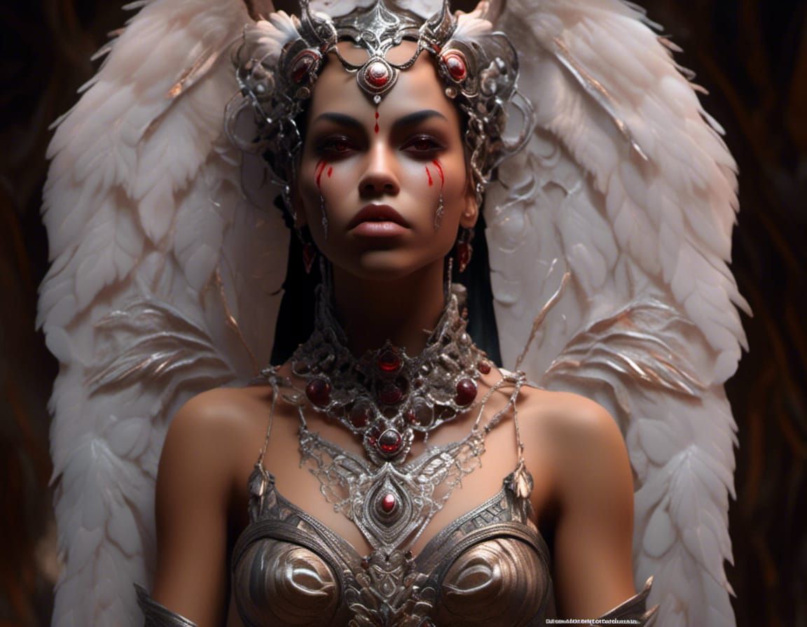 Akasha, Vampire Queen with Bat Wings, Hyperrealism