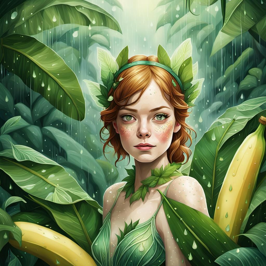 Emma Stone as Tinkerbell in Art Nouveau Style