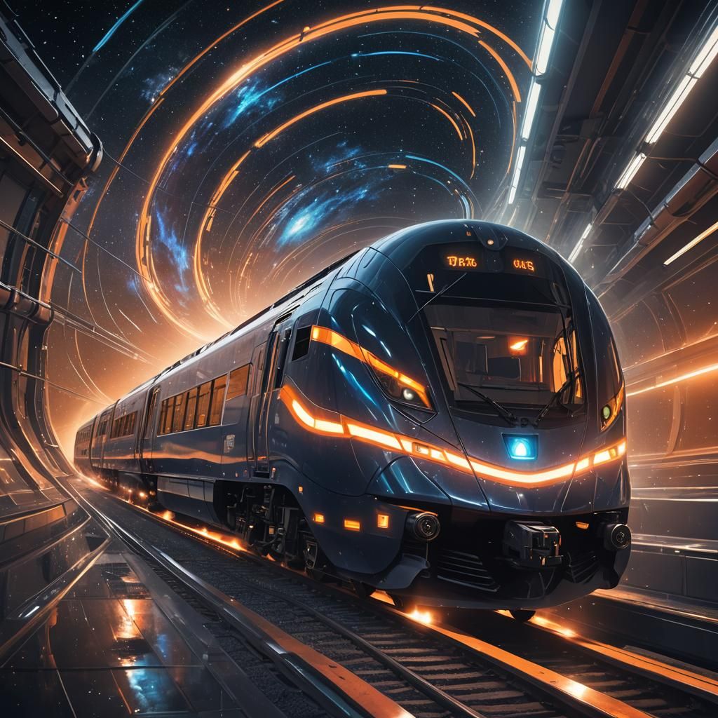Interstellar Train Hurtling Through Space