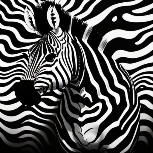 Zebrapunk Zebra in Moody Black and White