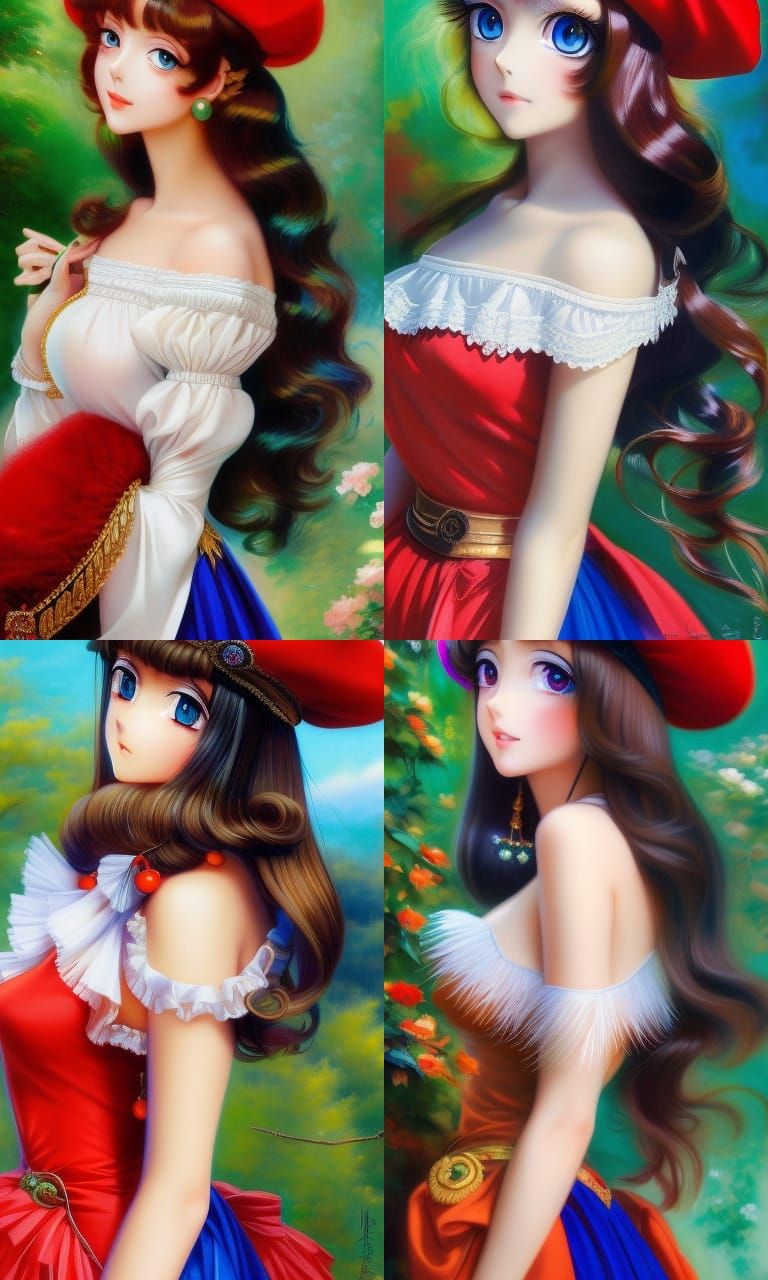 Anime Cel-Shaded Brunette Portrait in 8K