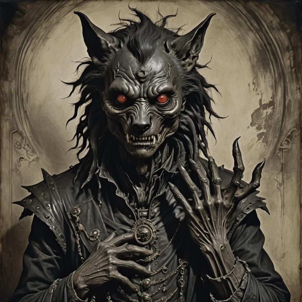 Eldritch Horror: Wolf-Headed Man in Victorian Style