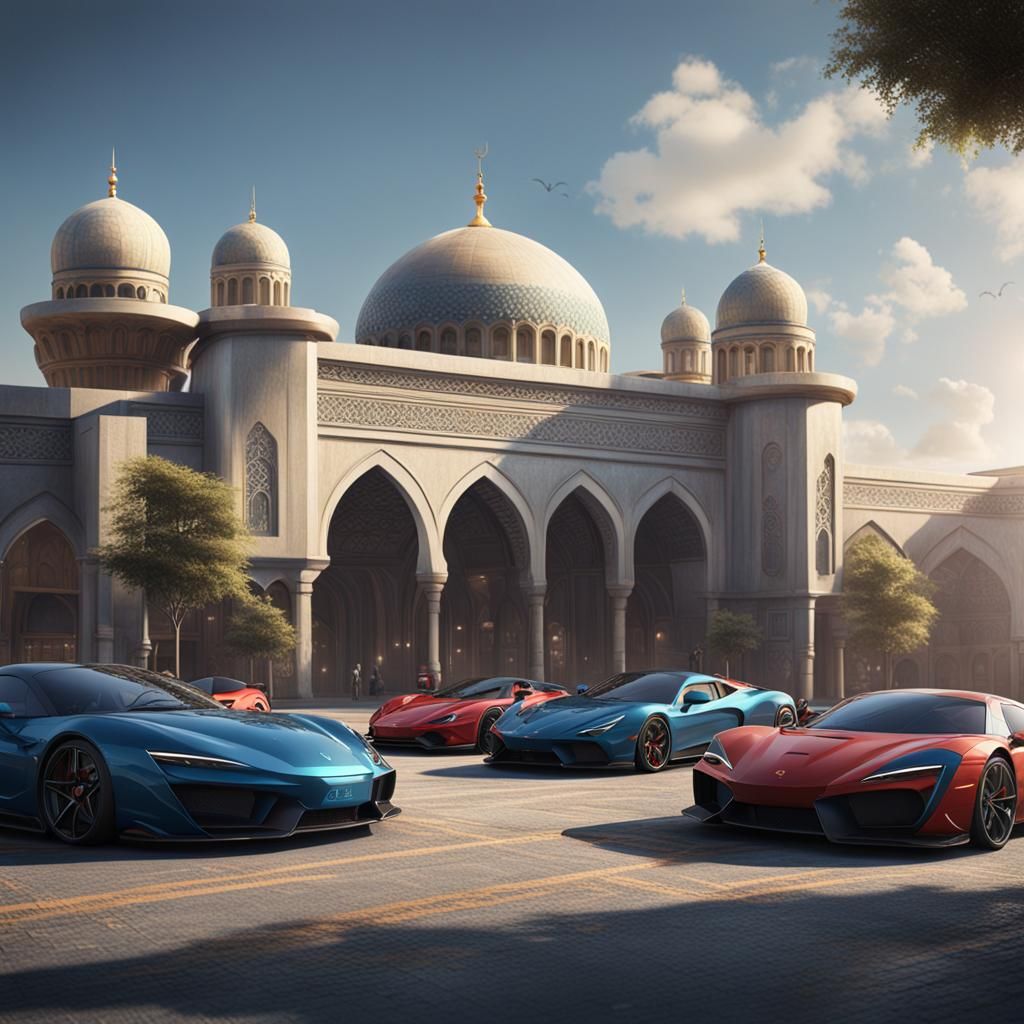 Expensive Sports Cars Fill Mosque Parking Lot