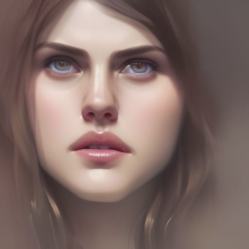 Alexandra Daddario Portrait in Digital Art Style